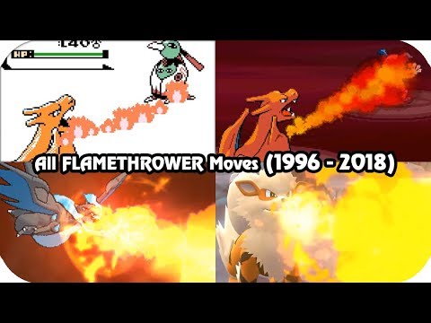 Evolution of Pokémon Moves - FLAMETHROWER (1996 - 2018)