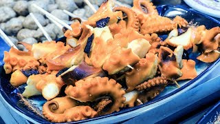 Marinated Octopus Tentacles and Dried Shredded Squid. Hong Kong Street Food