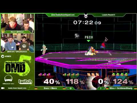 OMD5 - Snex + Mavo Vs. Stivo + SchlimmShady - Losers Round 3 - Super Smash Bros. Melee Doubles