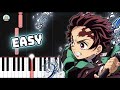 Full Demon Slayer Ep 19 ED Kamado Tanjiro No Uta EASY Piano Tutorial Sheet Music