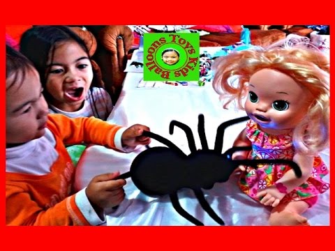 Giant Black Spider The Worlds Biggest Spider Ever Baby Alive Doll Kids Balloons and Toys Video