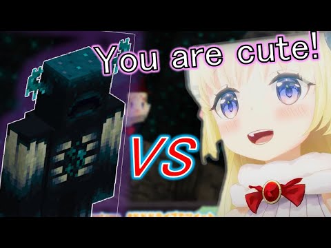 Watame sees Warden in minecraft for the first time but she thinks he is cute【Eng sub/Hololive clip】