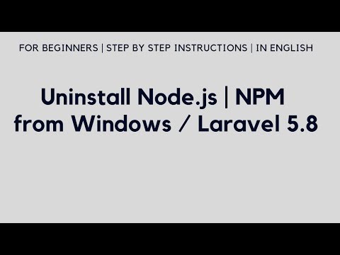 Uninstall Node js | NPM from Laravel 5 8