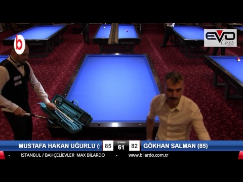 MUSTAFA HAKAN UĞURLU (55) & GÖKHAN SALMAN (85) Bilardo Maçı - 19. BİLARDOMAX LİGİ FİNALLERİ-ÇEYREK FİNAL