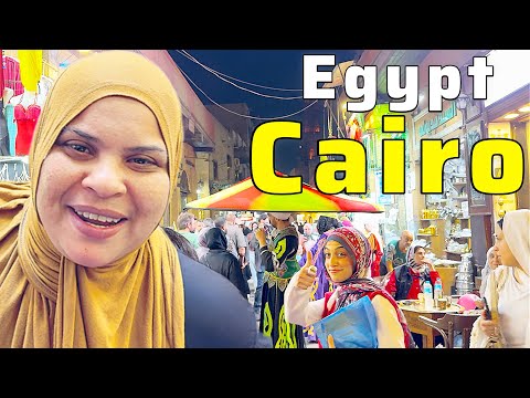 Cairo Egypt, Khan El Khalili walking Tour 4K HDR