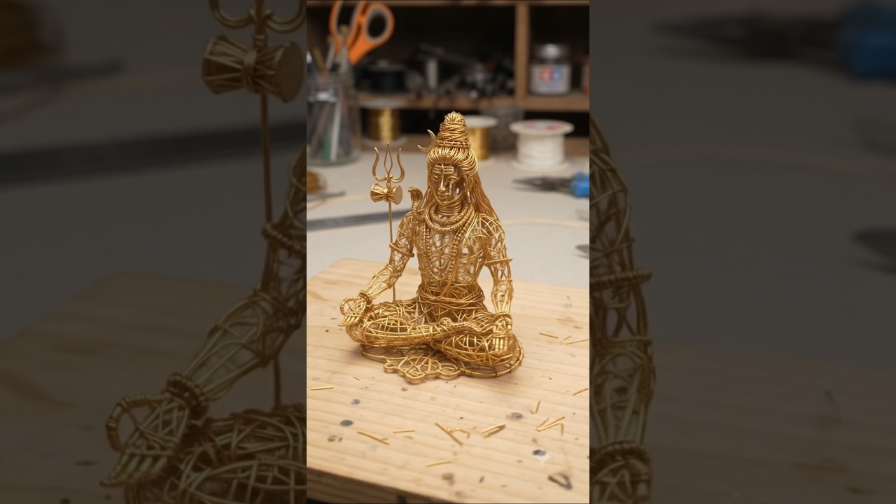 सोने के तार से बना महादेव का अद्भुत रूप! 🔱✨ | Incredible Wire Art #Shorts #mahadev