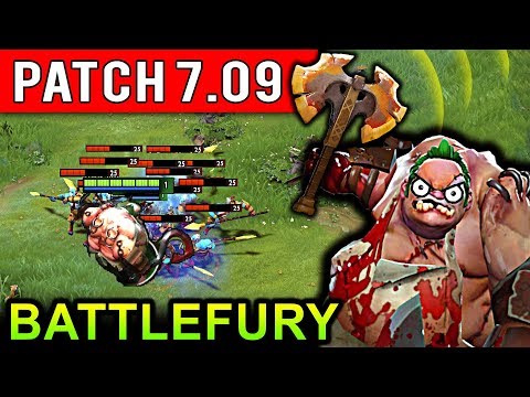 NEW PUDGE BATTLEFURY PATCH 7.09 DOTA 2 NEW META GAMEPLAY #23 (CARRY PUDGE DOTA 2 PATCH 7.09 UPDATE )
