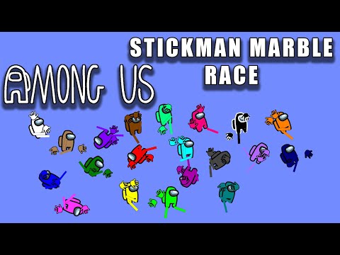 Among Us Stickman Marble Race in Algodoo \ Marble Race King