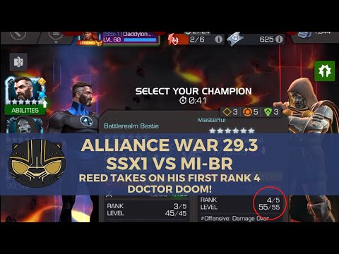 Alliance War 29.3 - SSx1 vs MI-BR: Reed Takes On His First Rank 4 Doctor Doom!