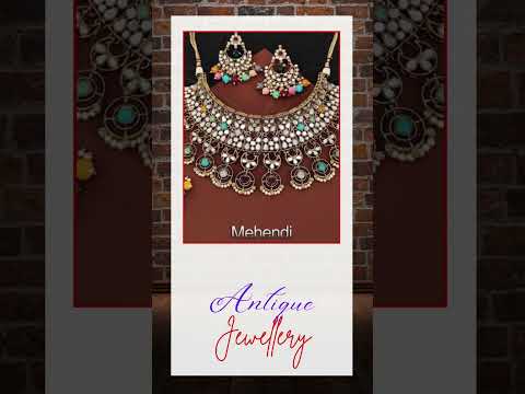 Manek ratna gold antique mehendi polish mirror desing cluste...