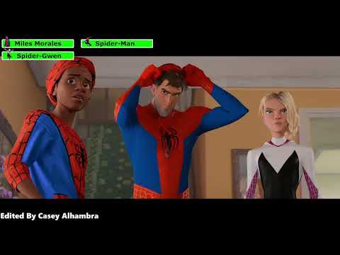 Spider-Man: Into the Spider-Verse (2018) House Fight with healthbars