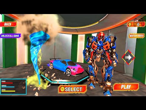 Grand Flying Robot Tornado Car Transform: Robot Transformation Game #2 - Android Gameplay