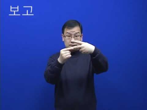「보고」의 한국수어 표현