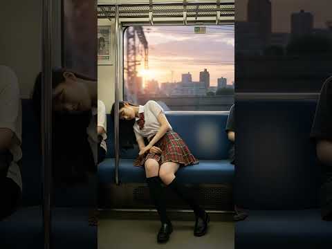 車で寝ている女子高生