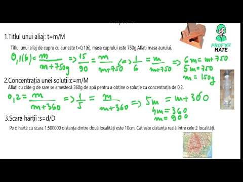 Rapoarte-Titlul unui aliaj, concentrația unei soluții, scara unei hărți