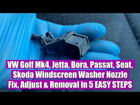 How to Remove / Replace, Fix & Adjust windscreen washer nozzle jets VW, Golf 4, Bora, Jetta, Passat