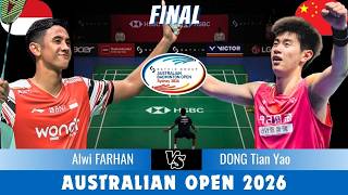 Download lagu Alwi Farhan vs Dong Tian Yao | Australian Open 2026 Badminton {MS|FINAL} mp3 Download lagu Alwi Farhan vs Dong Tian Yao | Australian Open 2026 Badminton {MS|FINAL} mp3