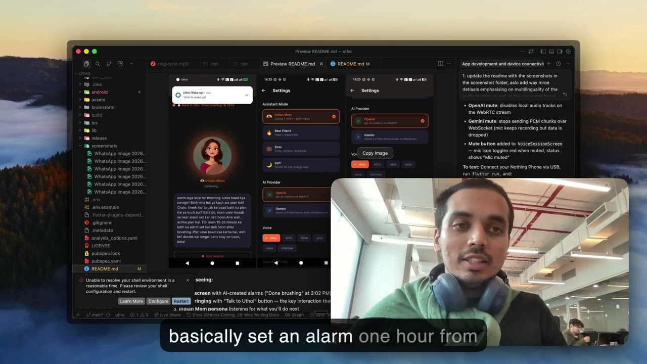 Utho! the productivity Alarm that talks back project preview