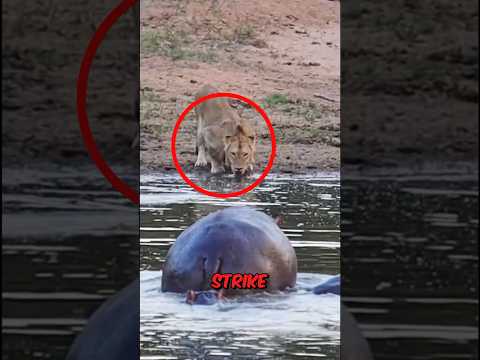 Hippo vs Lion 😲 🦛🦁🔥