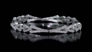 REEDS Jewelers 1ctw Diamond Geometric Link White Gold Bracelet