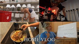 VLOG: planning a party, healthy (high protein / fiber) meals, lagree class, entryway decor