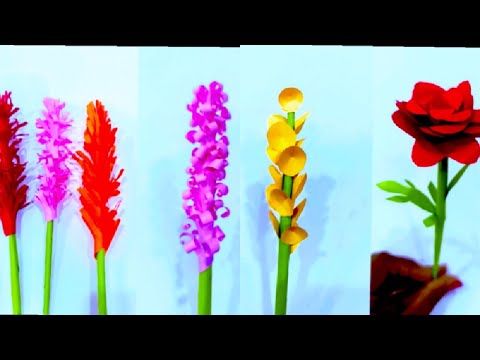 Best 4 beautiful Paper flower making | Paper flowers | DIY | Home decor ideas | Paper crafts
