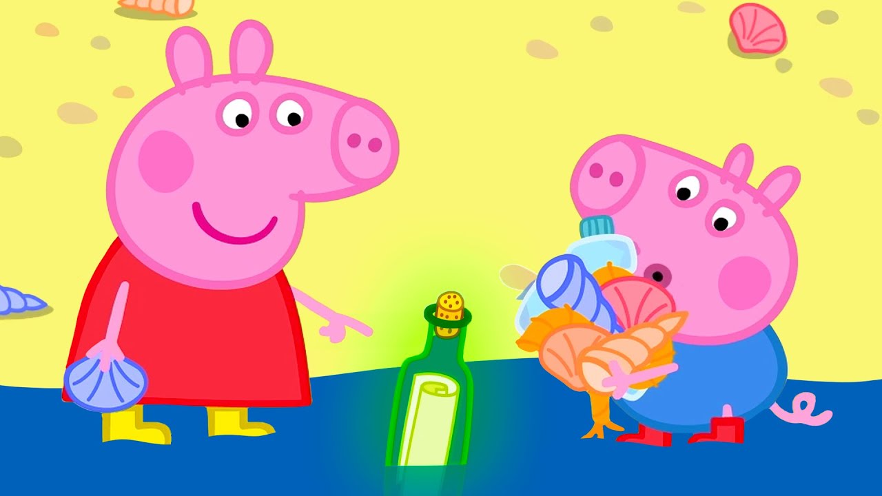 Garrafa de praia da Peppa com uma mensagem | Peppa Pig Portuguese Brazil Episódios completos