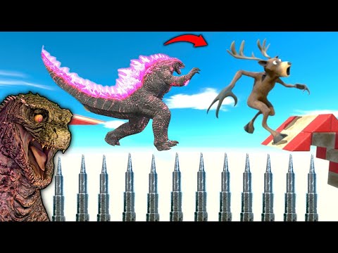 Can Godzilla JUMP Over DEADLY Spike Trap?