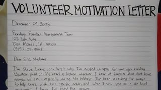 How To Write A Motivation Letter for Volunteers Step by Step Guide | Writing Practices