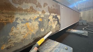 ASMR Industrial Sandblasting a Narrowboat | Relaxing ASMR Cleaning