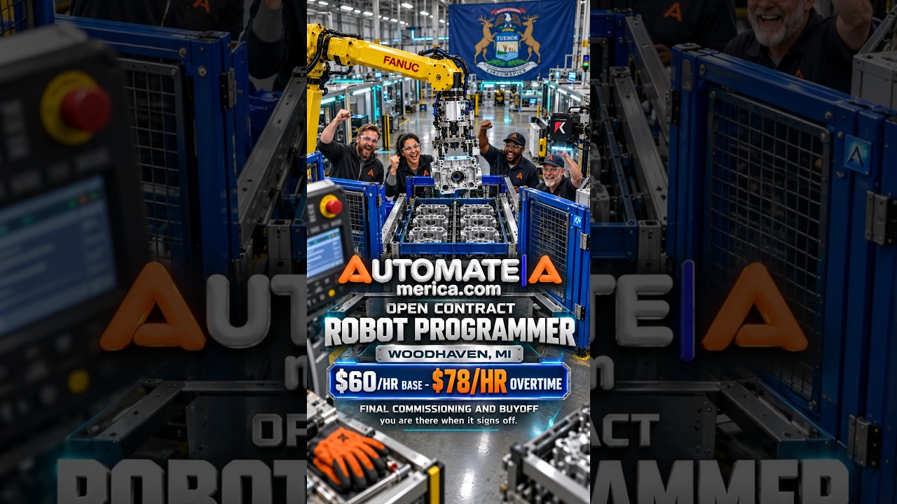 Watch the video for this contract: Robot Programmer - WoodHaven, Michigan
