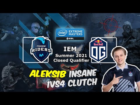 Aleksib - insane 1vs4 clutch, Movistar Riders vs OG, IEM Summer 2021 Closed Qualifier