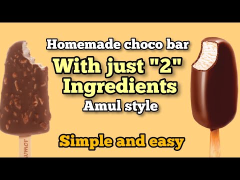 3 ingredients Choco bar recipe  || best and true recipe || Amul style choco bar
