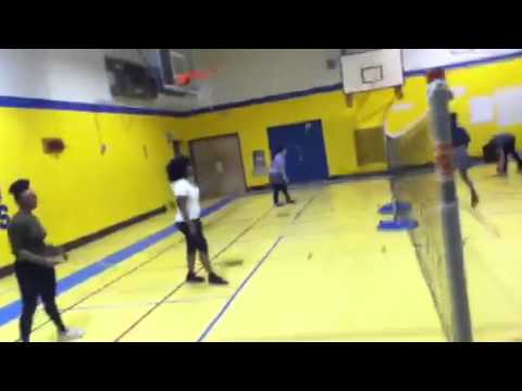 Badminton .. Ihssan and Blessing vs. Natalie and Rosmery