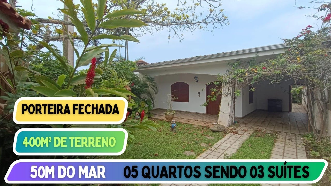 PORTEIRA FECHADA - APENAS 50m do mar - Acomoda a família toda - 05 quartos sendo 03 suítes