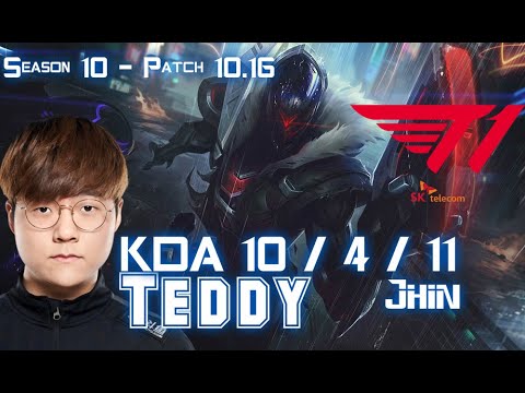 T1 Teddy JHIN vs CAITLYN ADC - Patch 10.16 KR Ranked