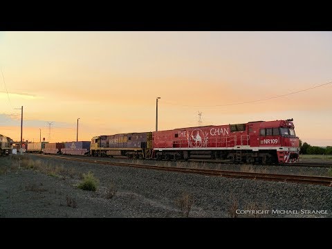 1PM5 Intermodal Freight With NR109 "The Ghan" - PoathTV Australian Trains & Railways