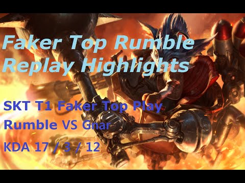 SKT T1 Faker Top Rumble VS Gnar Replay Highlights LOL(League of Legends)