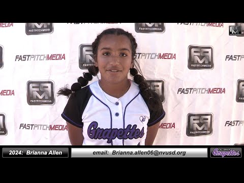 2024 Brianna Allen 3.71 GPA Athletic Middle Infielder Softball Skills Video - Ca Grapettes McNair