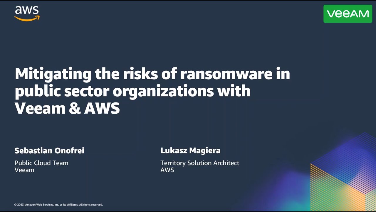 Mitigating the risks of ransomware in public sector organisations with Veeam & AWS video