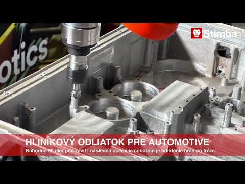 Zrážanie hrán dier robotom po CNC obrábaní
