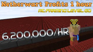 (BEST IN THE GAME) Nether Wart Farming In Hypixel Skyblock - Profits Hourly at Farming Level 60