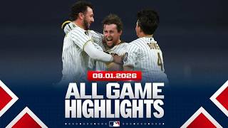 Highlights from ALL GAMES on 8/1 (Mariners & Padres WALK IT OFF, Ceddanne Rafaela's 2 HRs & MORE!)