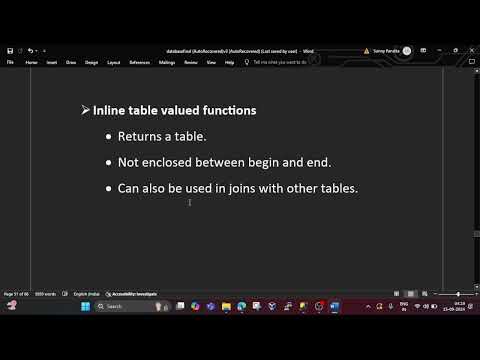 Sql Server Table Valued Function Session 30