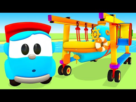Leo the truck & a port crane. Learning videos for kids. Car cartoons for kids & Funny cartoons.