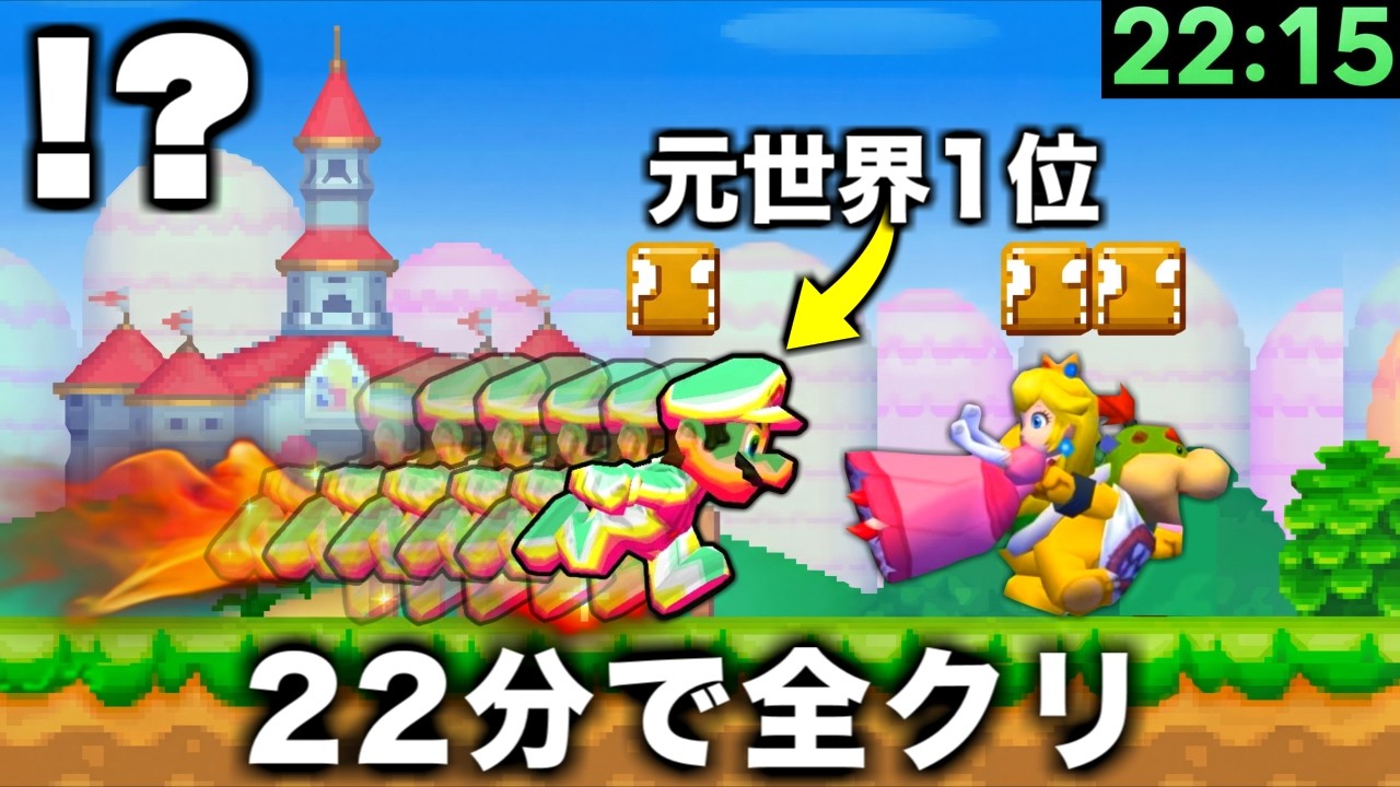 【爆笑】22分でラスボスを倒すRTA元世界1位のプレイが理解不能すぎる。【マリオDS】