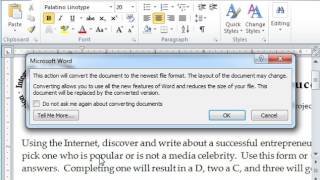 Word 2010 Using Compatibility Mode