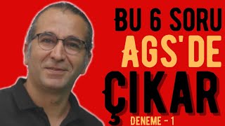 AGS  - EĞİTİM BİLİMLERİ - GELİŞİM VE ÖĞRENME DENEMESİ (6 SORU)