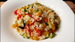 RISOTTO CON ZUCCHINE E PEPERONI, squisito primo piatto primaverile