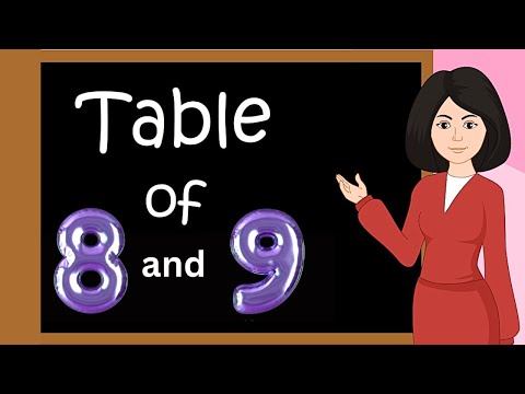 Table of 8 and 9 | multiplication table of 8 and 9 | Rhythmic table of Eight and Nine | kidstart tv